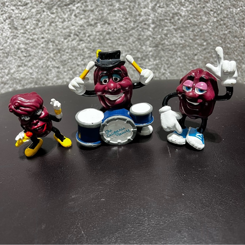 Vintage 1988 California Raisins Action Figures Set of 3